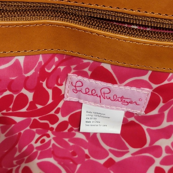 Lilly Pulitzer Quilted Lime Green Canvas Tote Off The Wagon Medium Shoulder Bag - Picture 8 of 10